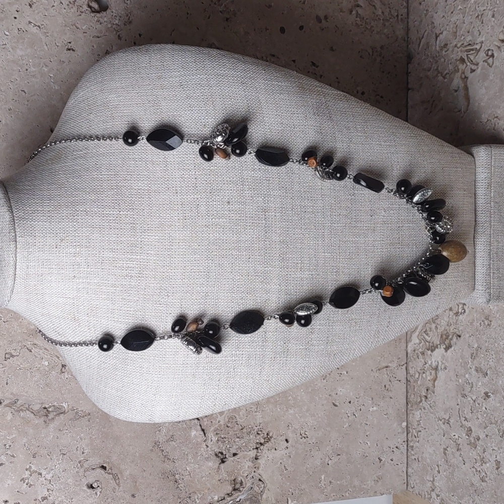 4pc Bundle Assorted Black/Silvertone Necklaces - image 2